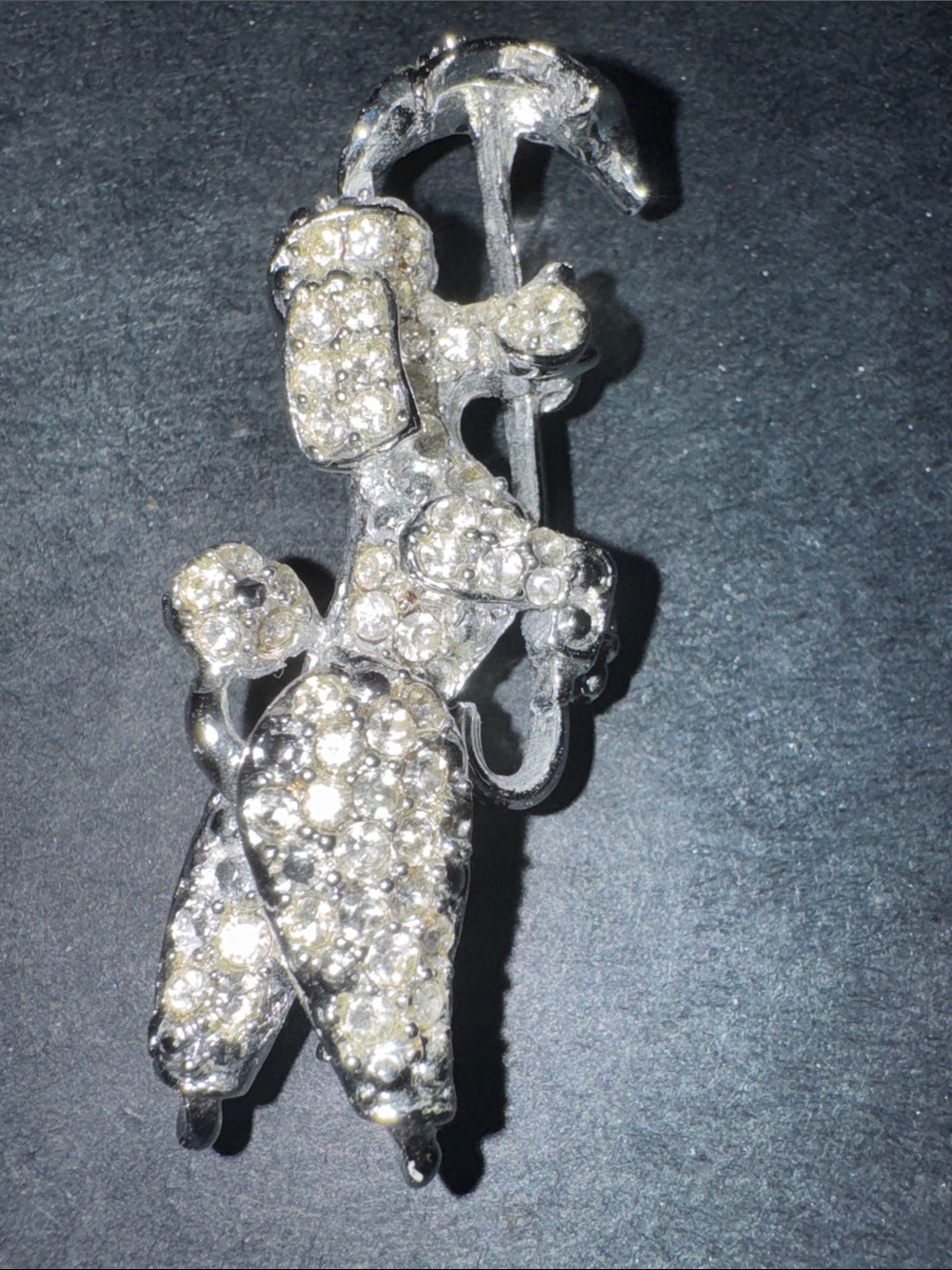 Vintage Silver Crystal Poodle Brooch - Elegant Women's Jewelry